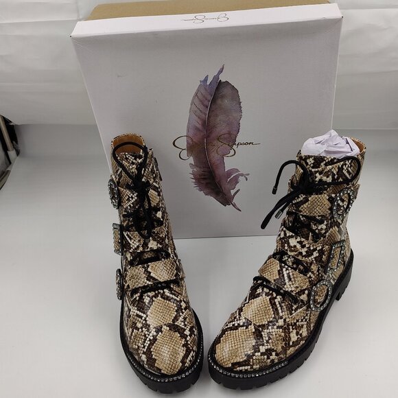 Jessica Simpson JS- Kirlah Boot, Neutral Snake Print, Women's Size 6.5 - Picture 1 of 8